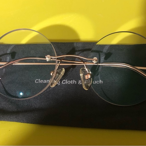 🆕 eyeglass Rimless frames Rose gold color round lenses - Picture 7 of 12
